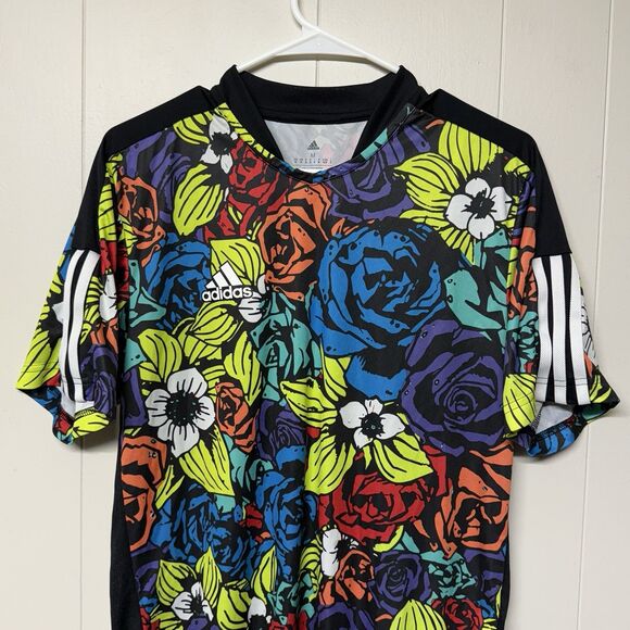 Adidas HC3929 Aeroready Tiro All Over Floral Print Soccer Jersey Men M EUC - Picture 2 of 10